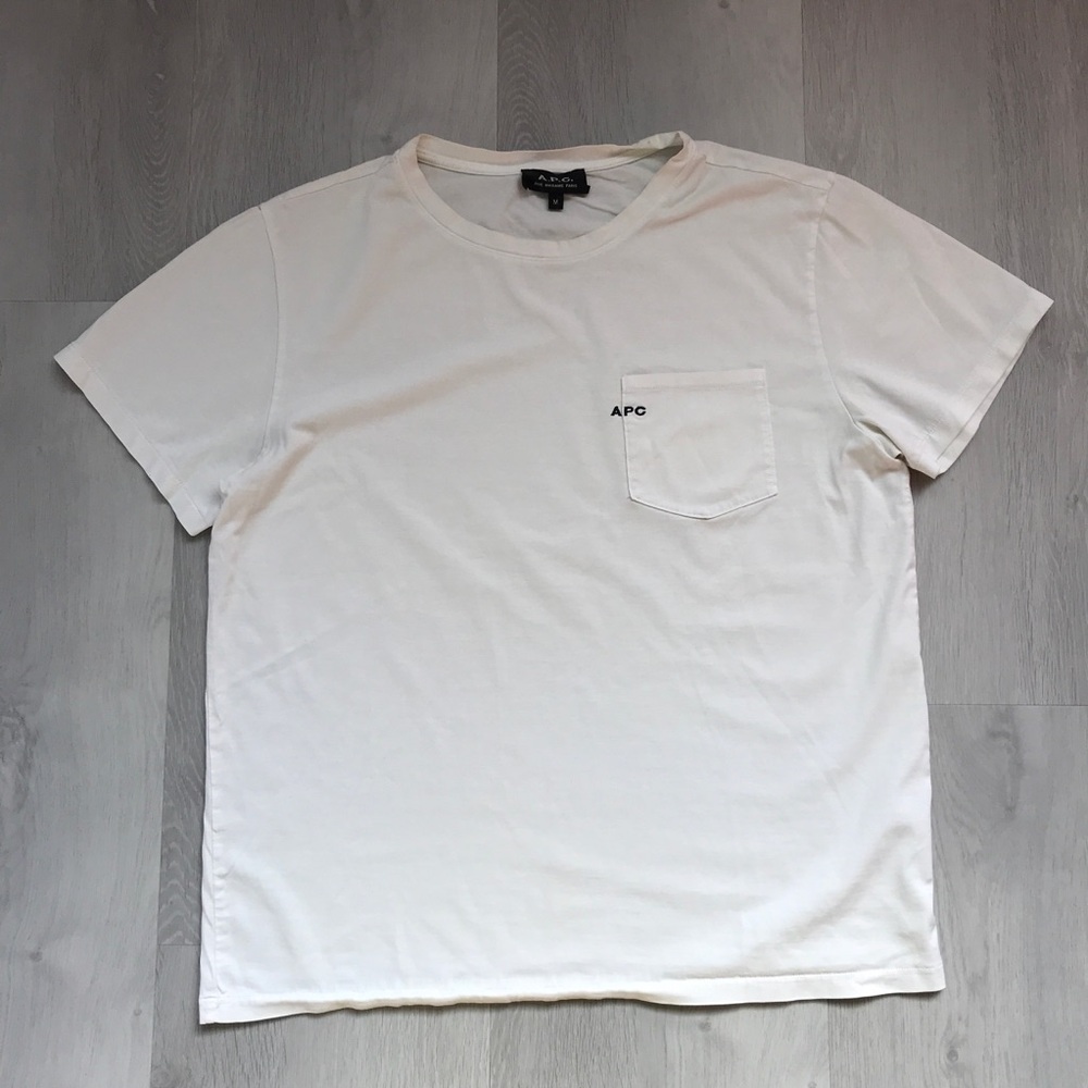 APC MENS WHITE SHIRT SLEEVE T SHIRT MEDIUM